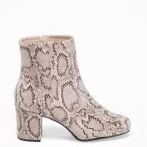 Snakeskin Booties Size 8
